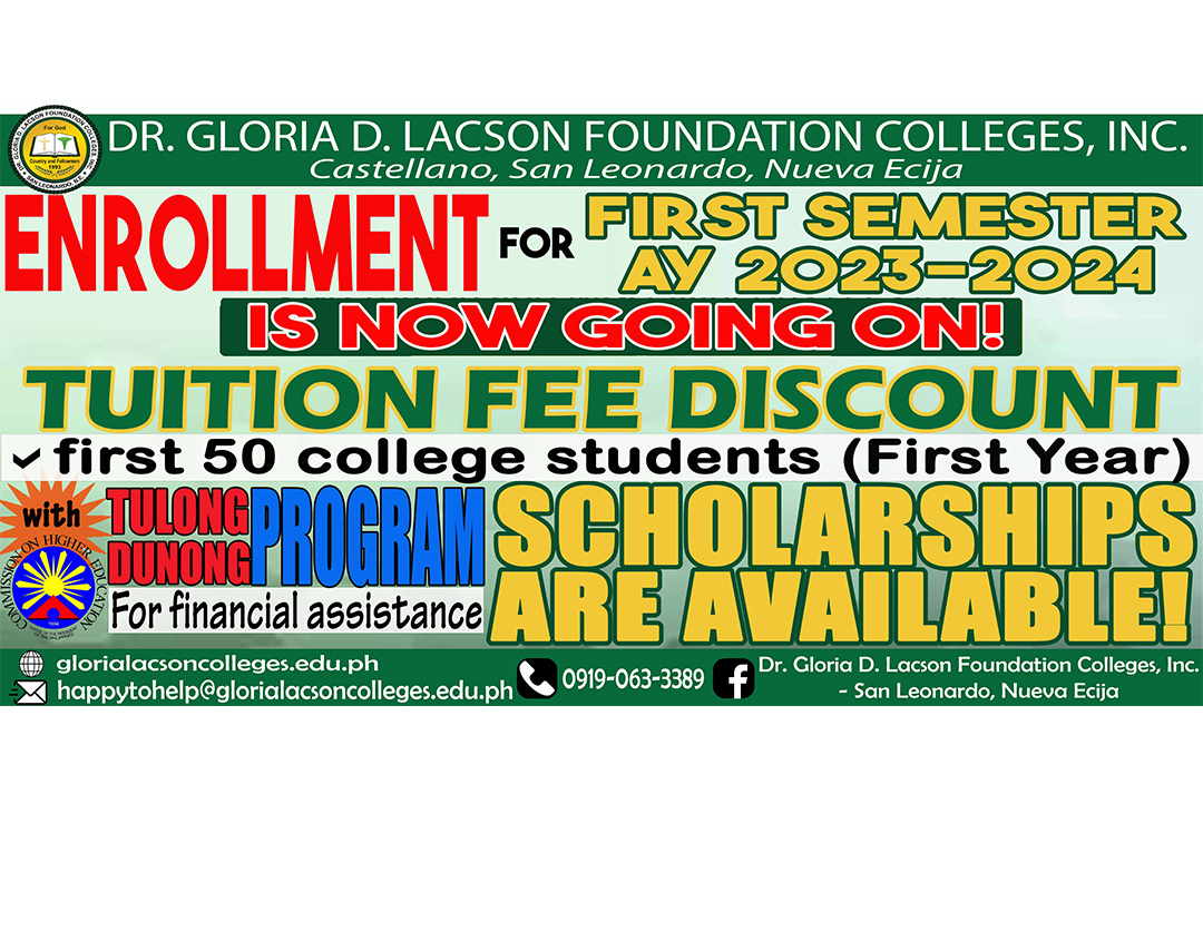 ENROLLMENT FOR FIRST SEMESTER AY 2023-2024 IS NOW GOING ON!