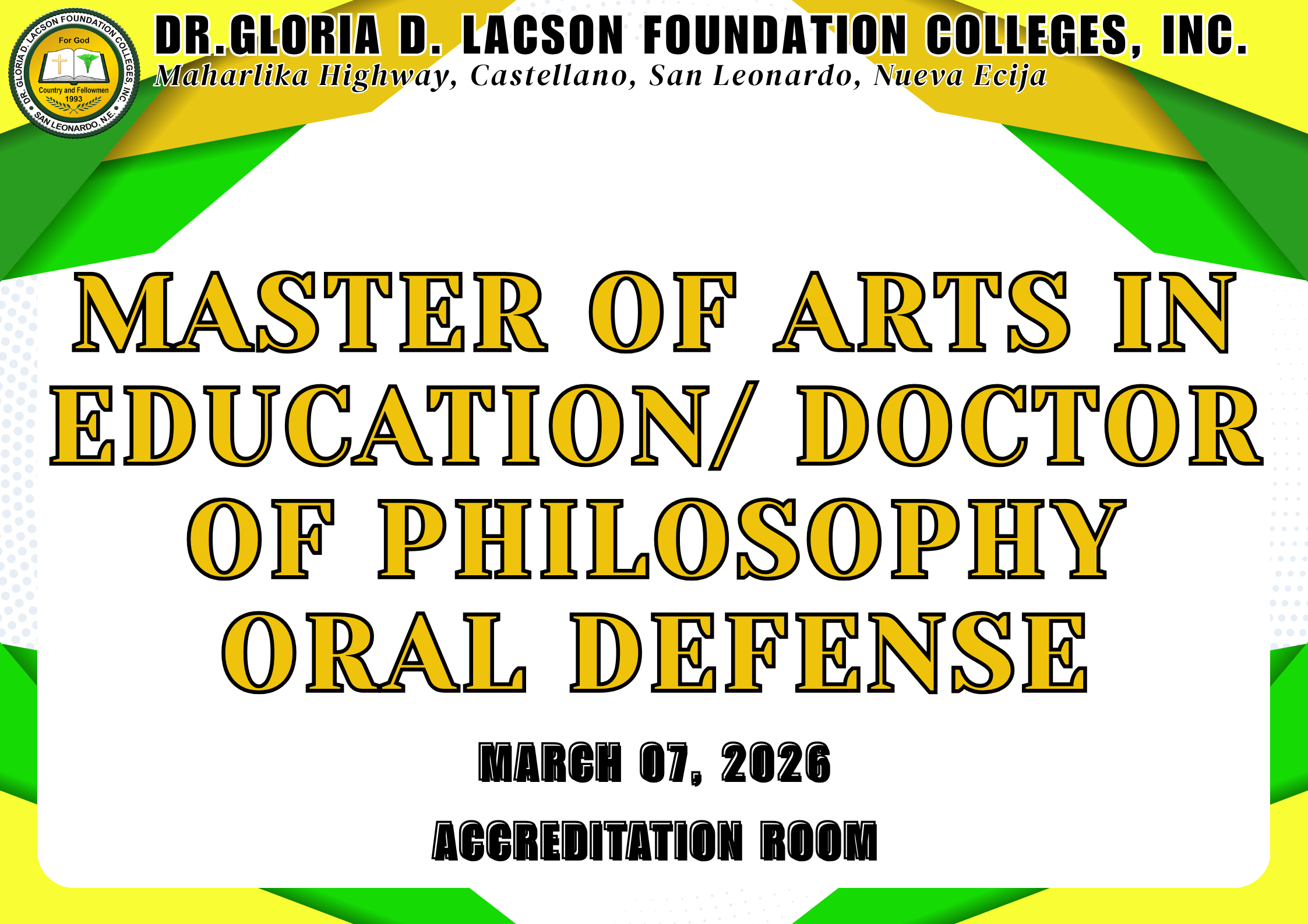 <strong>IN PHOTOS | MASTER OF ARTS IN EDUCATION/ DOCTOR OF PHILOSOPHY ORAL DEFENSE (March 7 and 8, 2026)</strong>