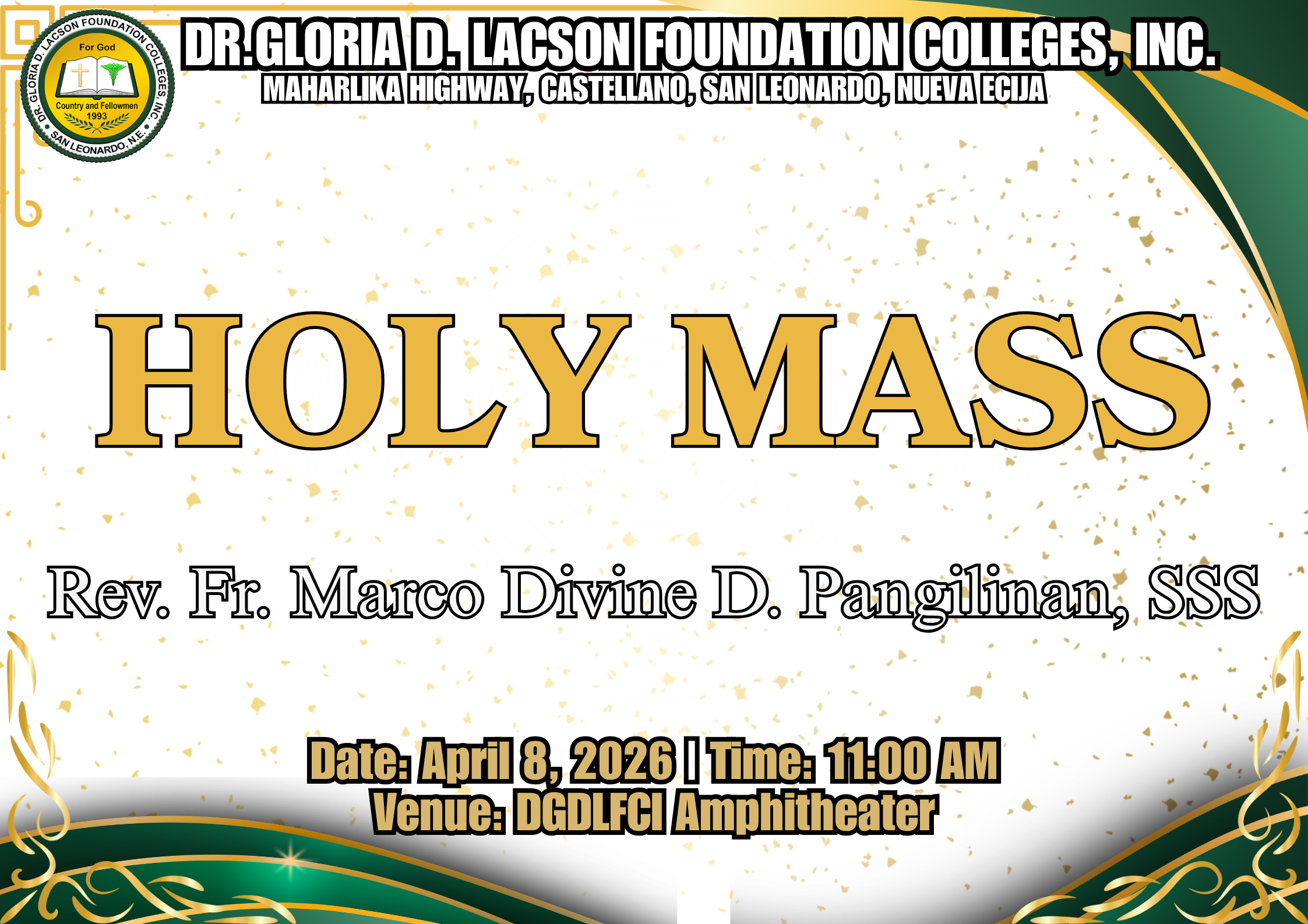 <strong>IN PHOTOS | HOLY MASS AT DR. GLORIA D. LACSON FOUNDATION COLLEGES, INC. (April 8, 2026)</strong>
