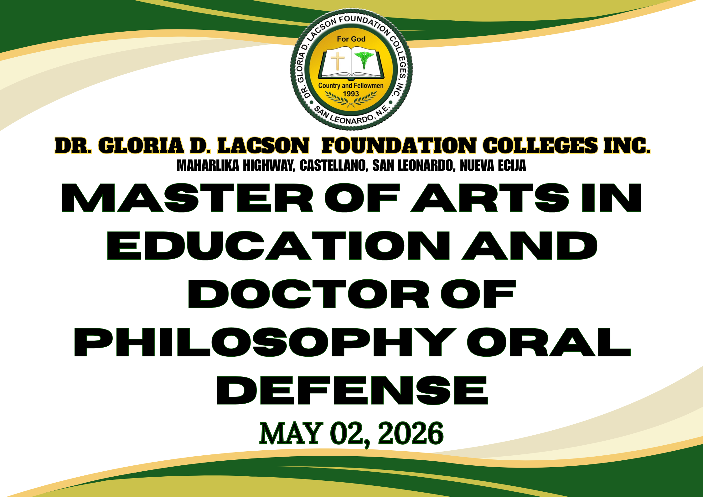<strong>PHOTOS | MASTER OF ARTS IN EDUCATION AND DOCTOR OF PHILOSOPHY ORAL DEFENSE (May 02, 2026)</strong>