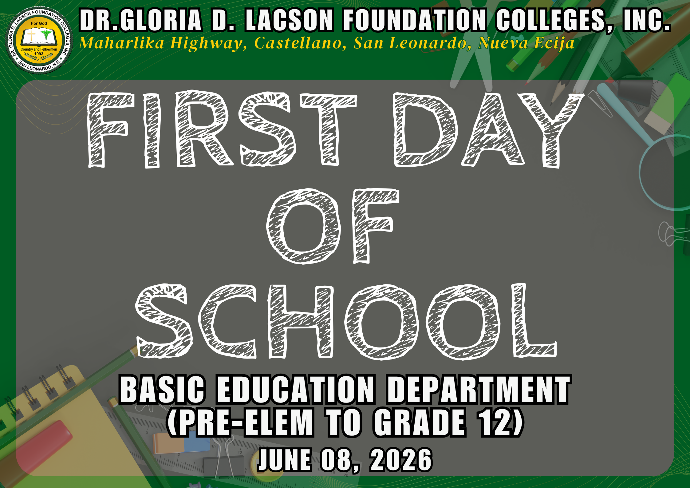 <strong>📸</strong><strong> IN PHOTOS | FIRST DAY OF SCHOOL 2026 (BASIC EDUCATION DEPARTMENT, PRE-ELEM TO GRADE 12)</strong>